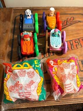 Lot of 6 Vintage 1997 McDonald's flip cars